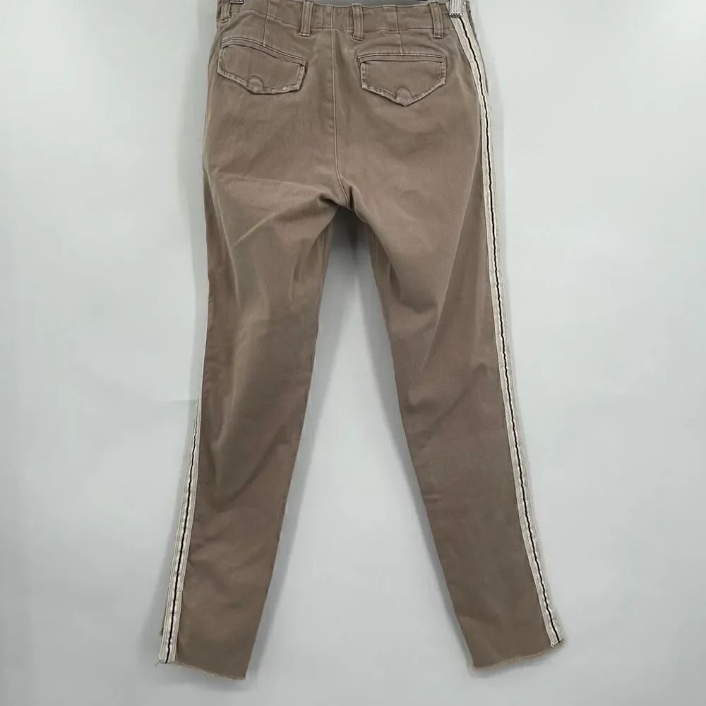 Monrow Racer Stripe Kaki Chino Pants Size 25 - Picture 6 of 9